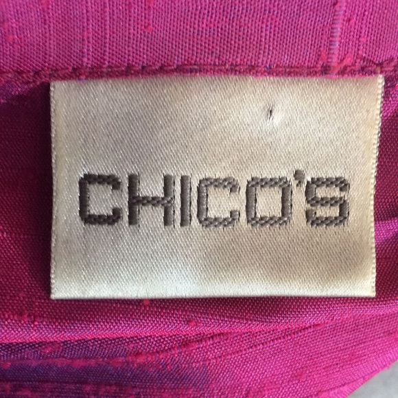 CHICO’S Silk Textured Oversized Relaxed Fit Fuchsia Jacket Size Large - Picture 14 of 16